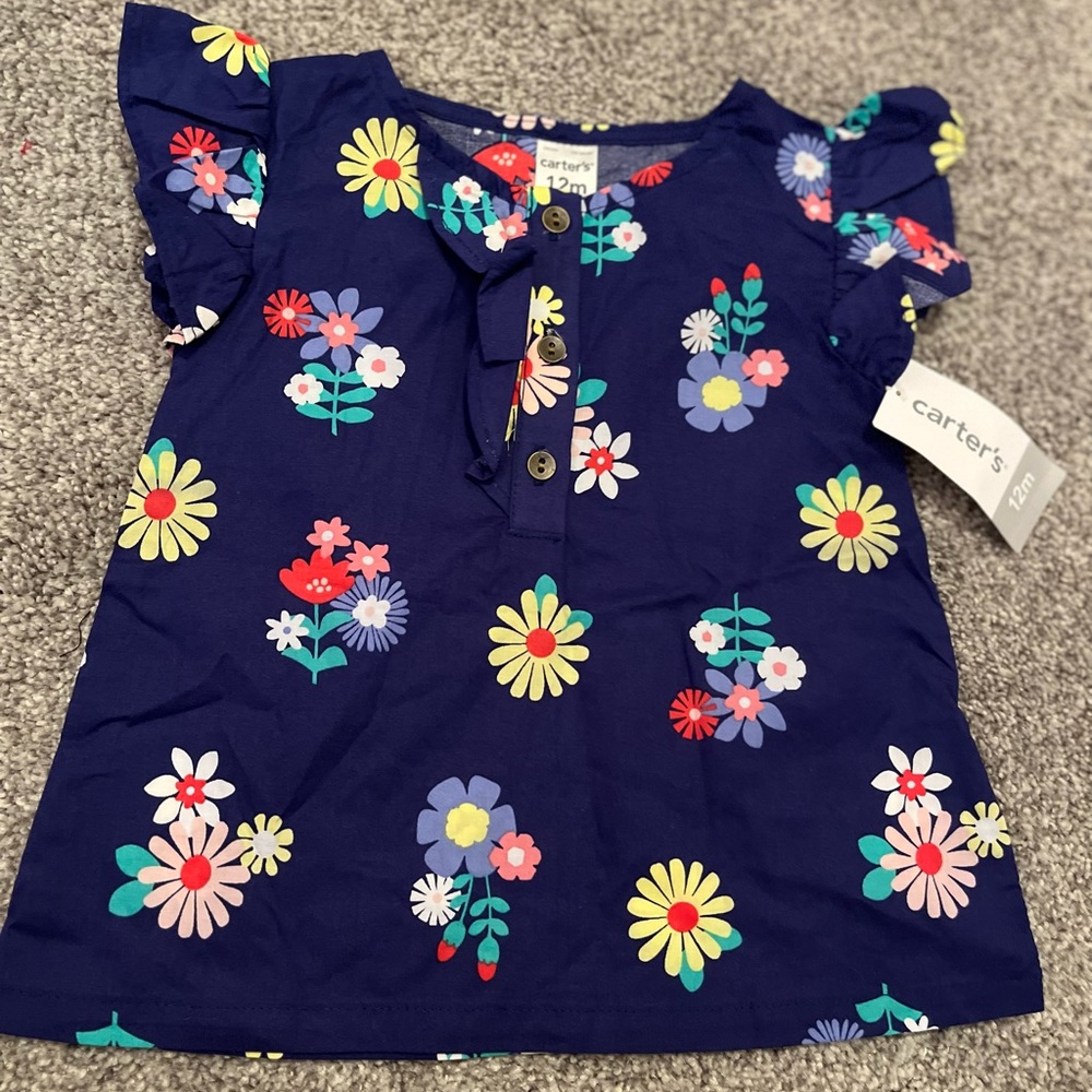 Carters Baby Girl Print Blouse 12 months